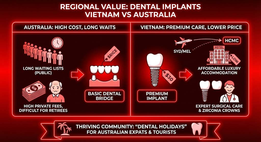 A regional perspective on value Dental implants Vietnam vs Australia